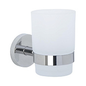 Nofer Niza Стакан для зубных щеток подвесной, стеклянный, с держателем, цвет: хром 16861.B