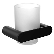 Nofer Verona Стакан для зубных щеток подвесной, стеклянный, с держателем, цвет: черный матовый 16881.N
