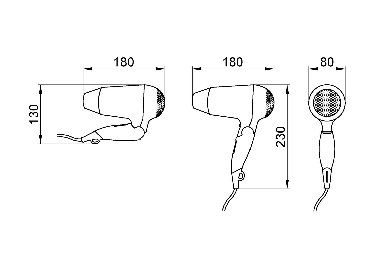 Nofer Hotel Line Фен без держателя, цвет: белый 02010.W