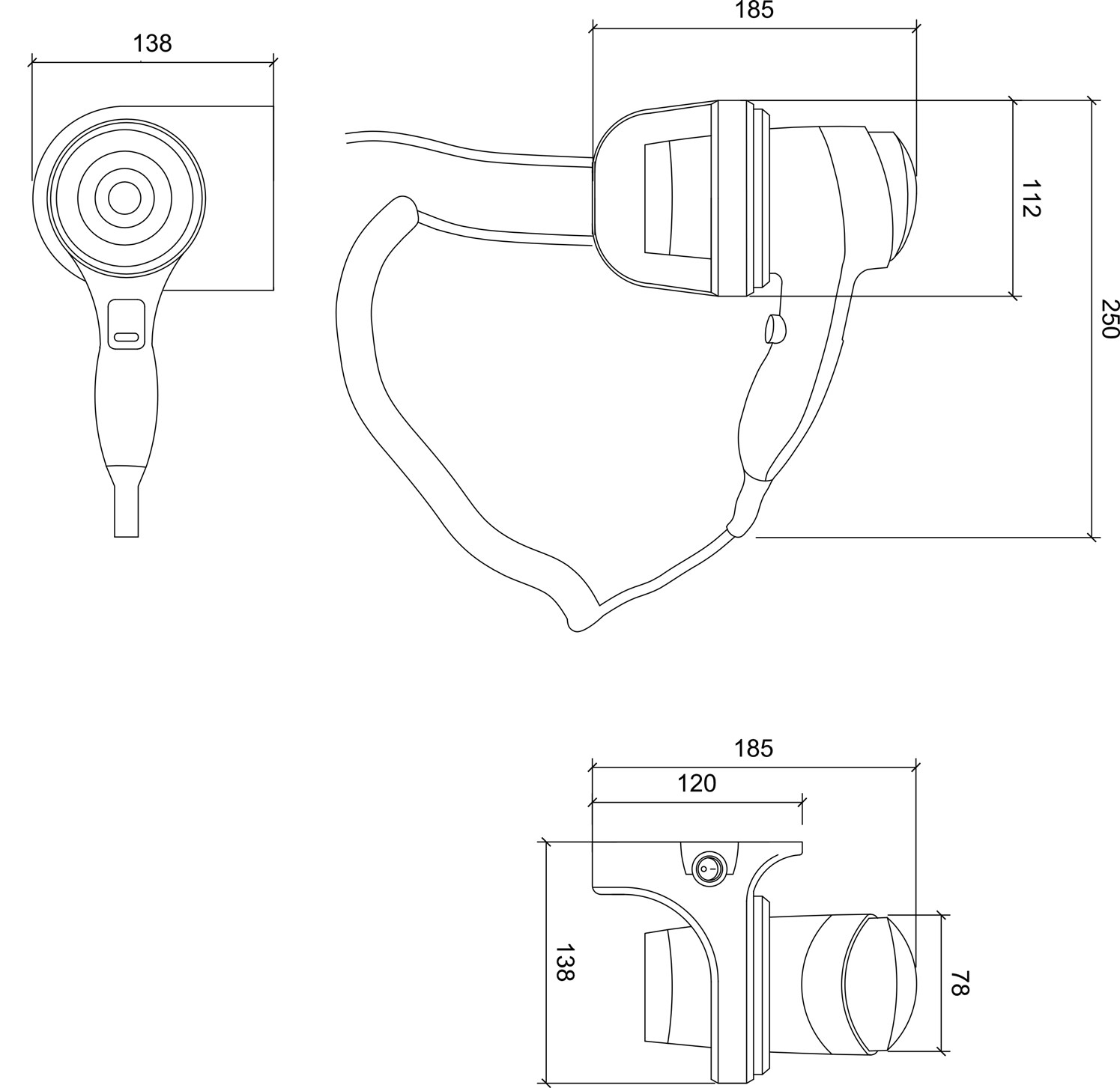 Nofer Hotel Line Фен с держателем, цвет: белый 02011.W