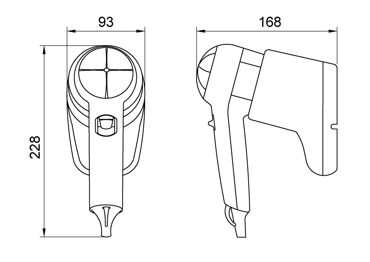 Nofer Hotel Line Фен с держателем, цвет: черный матовый 02055.N
