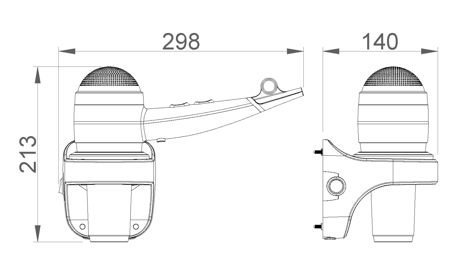 Nofer Hotel Line Фен с держателем, цвет: нержавеющая сталь 02058.S