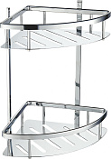 Wonzon & Woghand Полка-корзинка подвесная, двойная угловая 30 см, цвет: хром глянцевый WW-4142