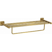 Wonzon & Woghand Roma Полка для полотенец 64х22 см, подвесная, цвет: бронза брашированная WW-7281