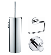 Wonzon & Woghand Набор аксессуаров: крючок, держатель для бумаги, ершик, цвет: хром глянец WW-8100-CR