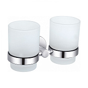 Wonzon & Woghand Easy Стакан подвесной, двойной, стеклянный, цвет: хром глянцевый WW-8128