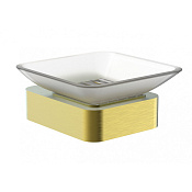 Wonzon & Woghand Lotte Мыльница со стеклянной чашей, цвет: брашированное золото WW-8322-BG