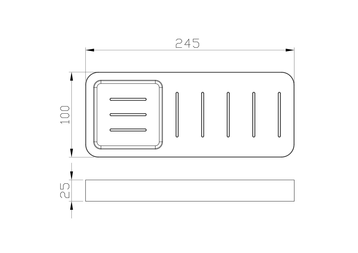 Wonzon & Woghand Lotte Мыльница монолитная, подвесная, цвет: хром глянцевый WW-8332