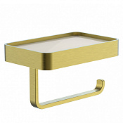 Wonzon & Woghand Lotte Держатель туалетной бумаги с полочкой, подвесной, цвет: брашированное золото WW-8336-BG