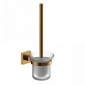 Wonzon & Woghand Polo Ершик для унитаза подвесной со стеклянной колбой, цвет: темное золото WW-8919-DG