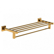 Wonzon & Woghand Polo Полка для полотенец 61х22 см, подвесная, цвет: темное золото WW-8981-DG