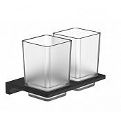 Wonzon & Woghand Eclipse Стакан подвесной, двойной, стеклянный, цвет: черный матовый WW-9128-BL