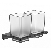 Wonzon & Woghand Eclipse Стакан подвесной, двойной, стеклянный, цвет: темный графит WW-9128-GM