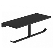 Wonzon & Woghand Eclipse Держатель туалетной бумаги двойной с полочкой, подвесной, цвет: черный мат. WW-9156-BL