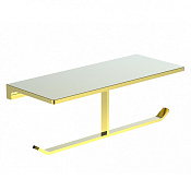 Wonzon & Woghand Eclipse Держатель туалетной бумаги, двойной с полочкой, цвет: золото глянцевое WW-9156-LG