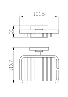 Wonzon & Woghand Flat Мыльница с латунной решеткой, подвесная, цвет: хром глянцевый WW-9724