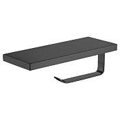 Wonzon & Woghand Держатель туалетной бумаги с полочкой, подвесной, цвет: черный матовый WW-V2801-MB