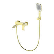 Wonzon & Woghand Fit Смеситель для ванны накладной с душем, цвет: брашированное золото WW-88639009-BG