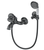 Wonzon & Woghand Steam Смеситель для ванны накладной с душем, цвет: темный графит WW-88639008-BGM