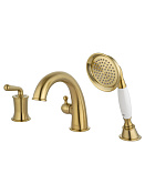 Wonzon & Woghand Steam Смеситель на борт ванны, с ручным душем, излив 18 см, цвет: брашир золото WW-88659008-BG