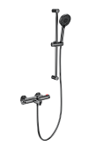 Wonzon & Woghand Смеситель для ванны термостатический с душевым гарнитуром, цвет: темный графит WW-C2001-A-BGG