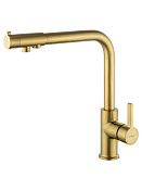 Wonzon & Woghand Смеситель для кухни с каналом для фильтрации воды, цвет: брашированное золото WW-88458008-BG