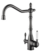 Wonzon & Woghand Смеситель для кухни с каналом для фильтрации воды, излив 23 см, цвет: темный графит WW-88458006-BGM