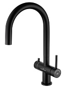 Wonzon & Woghand Смеситель для кухни с каналом для фильтрации воды, излив 21 см, цвет: черный мат. WW-3211-MB