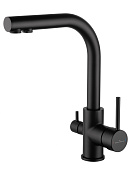 Wonzon & Woghand Смеситель для кухни с каналом для фильтрации воды, излив 19 см, цвет: черный мат. WW-88458005-MB