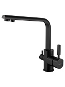 Wonzon & Woghand Смеситель для кухни с каналом для фильтрации воды, излив 23 см, цвет: черный мат. WW-88458003-MB