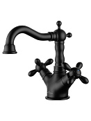 Wonzon & Woghand Retro Смеситель для раковины, излив 12,8 см, цвет: черный матовый WW-88139020-MB