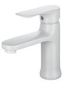 Wonzon & Woghand Смеситель для раковины, без д/к, длина излива 10,7 см, цвет: белый матовый WW-XH-011-MW