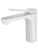 Wonzon & Woghand Смеситель для раковины, без д/к, длина излива 13,4 см, цвет: белый матовый WW-XH-013-MW