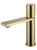 Wonzon & Woghand Смеситель для раковины, без д/к, длина излива 12,5 см, цвет: брашированное золото WW-101-BG