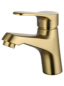 Wonzon & Woghand Смеситель для раковины, без д/к, длина излива 11,2 см, цвет: брашированное золото WW-A40212-BG