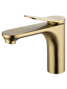 Wonzon & Woghand Смеситель для раковины, без д/к, длина излива 13,3 см, цвет: брашированное золото WW-A40482-BG