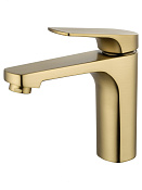 Wonzon & Woghand Смеситель для раковины, без д/к, длина излива 13,5 см, цвет: брашированное золото WW-A40492-BG