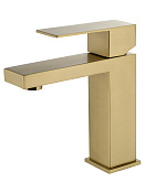 Wonzon & Woghand Смеситель для раковины, без д/к, длина излива 11 см, цвет: брашированное золото WW-A40982-BG