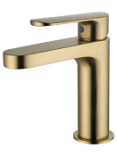 Wonzon & Woghand Смеситель для раковины, без д/к, длина излива 11 см, цвет: брашированное золото WW-H1032-BG