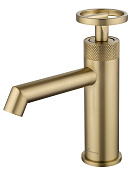 Wonzon & Woghand Смеситель для раковины, без д/к, длина излива 12,8 см, цвет: брашированное золото WW-H1065-BG