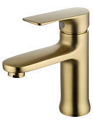 Wonzon & Woghand Смеситель для раковины, без д/к, длина излива 10,7 см, цвет: брашированное золото WW-XH-011-BG