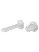 Wonzon & Woghand Смеситель для раковины встраиваемый, излив 18 см, цвет: белый матовый WW-105-MW