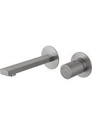 Wonzon & Woghand Смеситель для раковины встраиваемый, излив 18 см, цвет: брашированный никель WW-105-BS