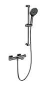 Wonzon & Woghand Смеситель для ванны термостатический с душевым гарнитуром, цвет: темный графит WW-C2021-A-BGG
