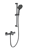 Wonzon & Woghand Смеситель для ванны термостатический с душевым гарнитуром, цвет: темный графит WW-C2018-A-BGG