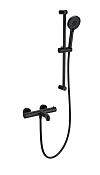 Wonzon & Woghand Смеситель для ванны термостатический с душевым гарнитуром, цвет: черный матовый WW-C2006-A-MB