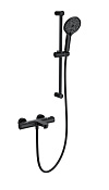 Wonzon & Woghand Смеситель для ванны термостатический с душевым гарнитуром, цвет: черный матовый WW-C2018-A-MB