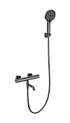 Wonzon & Woghand Inn Смеситель для ванны термостатический с душем, цвет: темный графит WW-B3013-A1-BGG