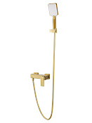 Wonzon & Woghand Cube 2.0 Смеситель для ванны накладной с душем, без излива, цвет: брашир золото WW-88048068-BG