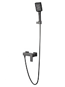 Wonzon & Woghand Cube 2.0 Смеситель для ванны накладной с душем, без излива, цвет: темный графит WW-88048068-BGM